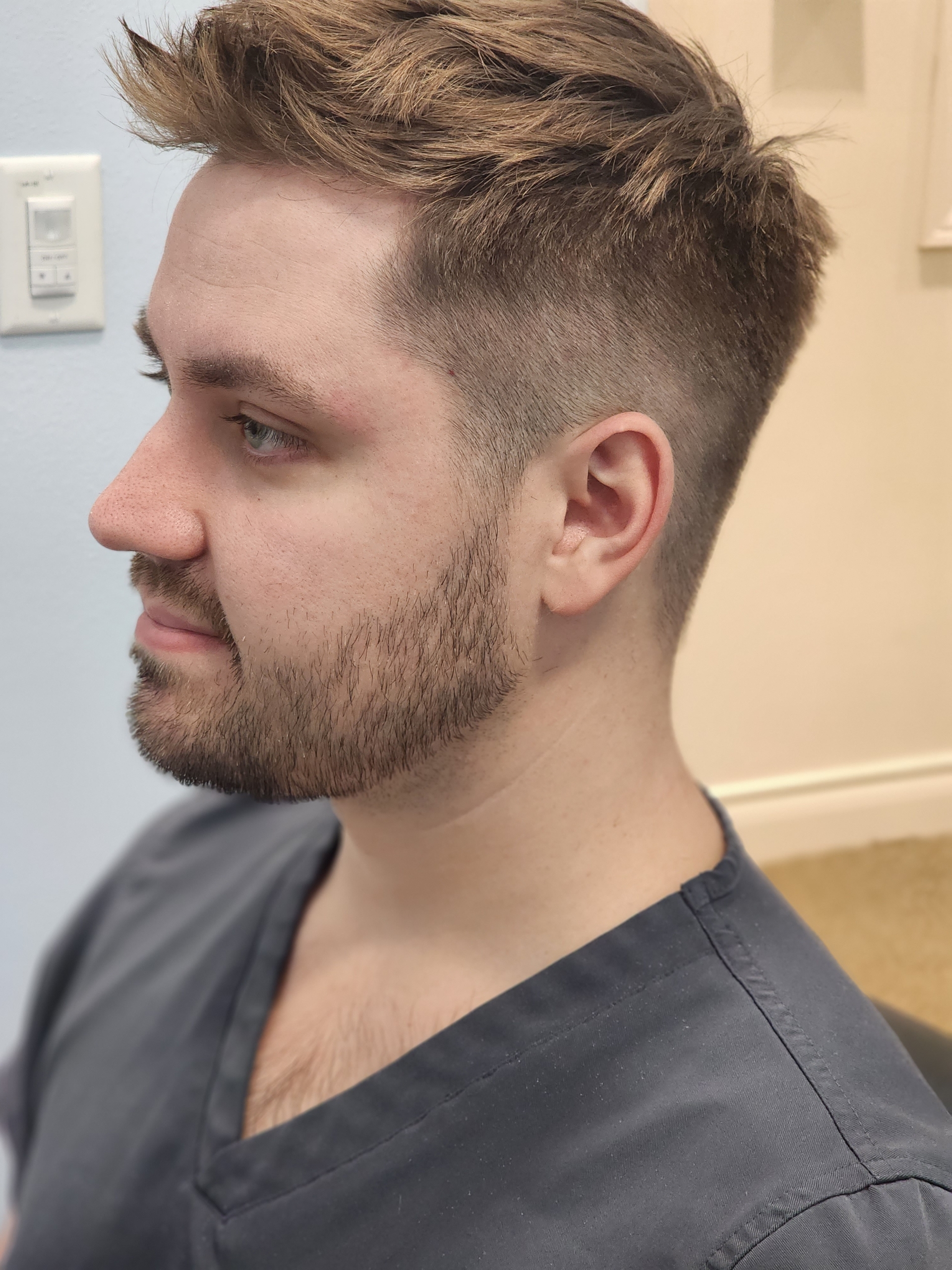 Textured fade with beard — North Styles Tulsa